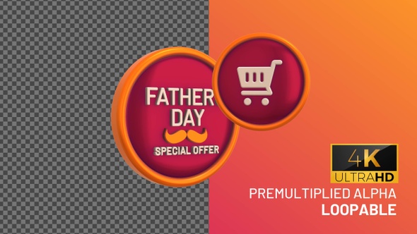 Fathers Day Special Offer Bage Looping with Alpha Channel