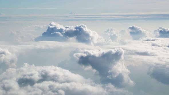 Clouds and Blue Sky Seen From Plane