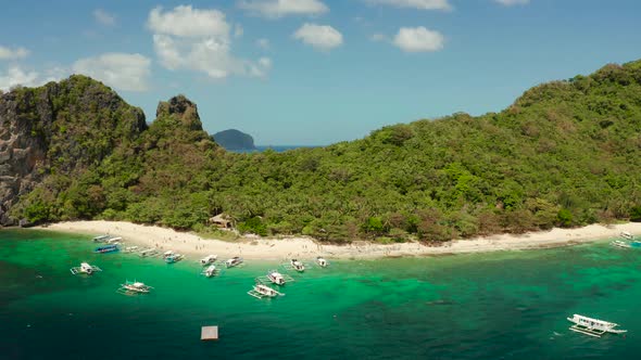 Tropical Island with Sandy Beach