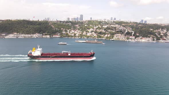 Sea Transportation Ship Drone View