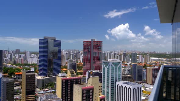 Beautiful Cityscape High Angle View of Salvador De Bahia Financial Center