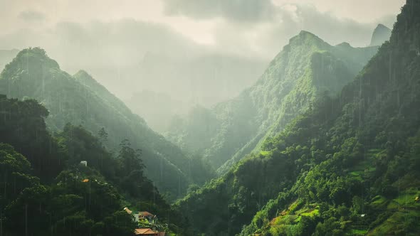 Rain Over Forest Mountains Loop