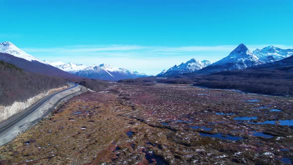 Patagonia landscape. Ushuaia Tierra del Fuego. Patagonia Argentina.