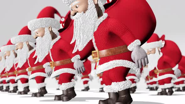 Santa Claus Army Carries Bags of Gifts alt