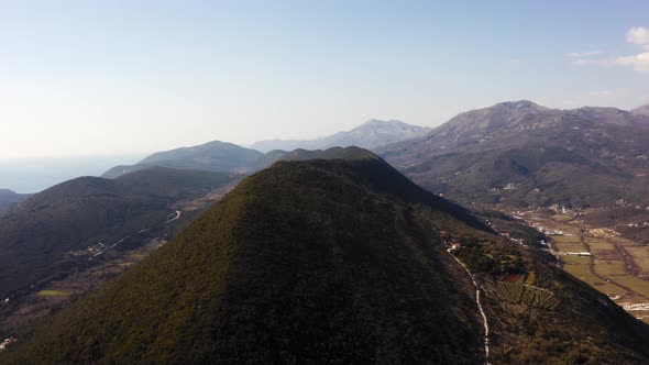 mountain range that delimits the border of the countries of Croatia and Montenegro. Vitaljina and Zv