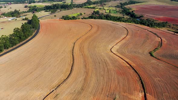 Farming landscape at countryside rural scenery.