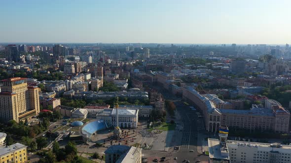 Aerial View of Independence Square In Kiev Kyiv, Ukraine