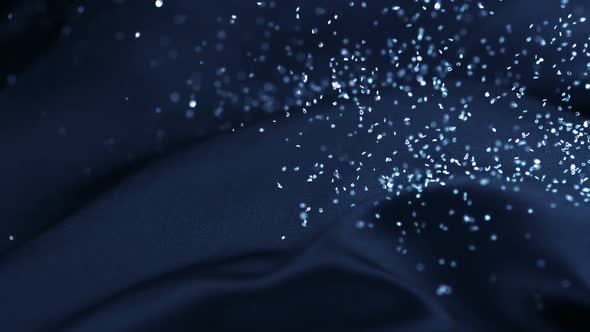 Blue fabric with glitter, Slow Motion