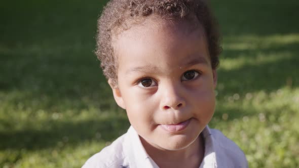 Portrait of a Cute African Boy in the Park
