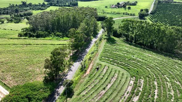 Farming landscape at countryside rural scenery.