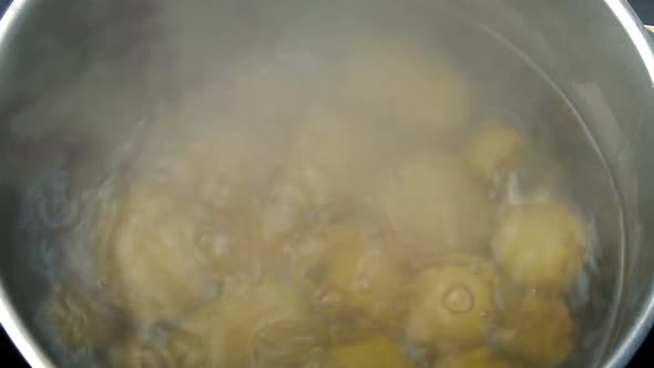 Potatoes in Bubbling Hot Water