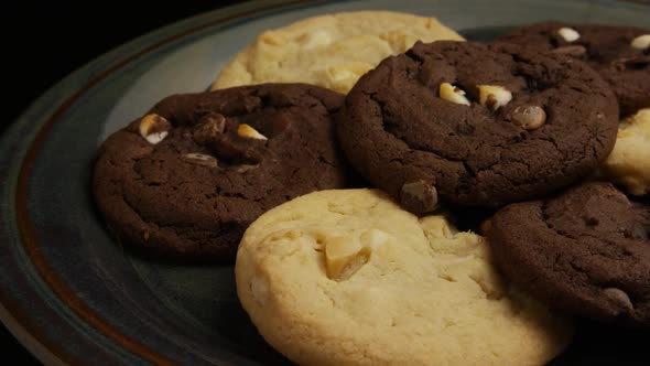 Cinematic, Rotating Shot of Cookies on a Plate - COOKIES 262