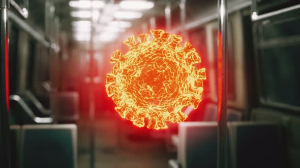 Coronavirus Covid-19 Epidemic in Subway Car