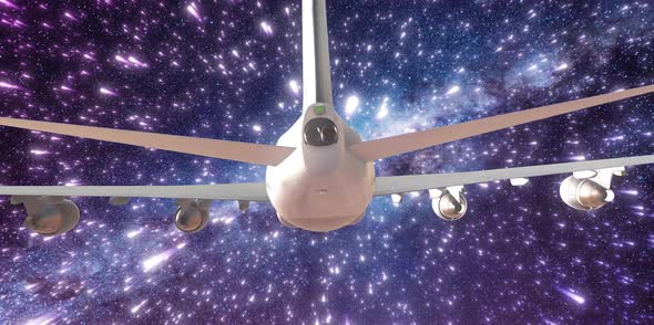 Airplane Flying In Space