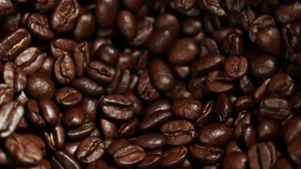 Super Slow Motion Shot of Rotating Coffee Beans in the Grinder at 1000Fps