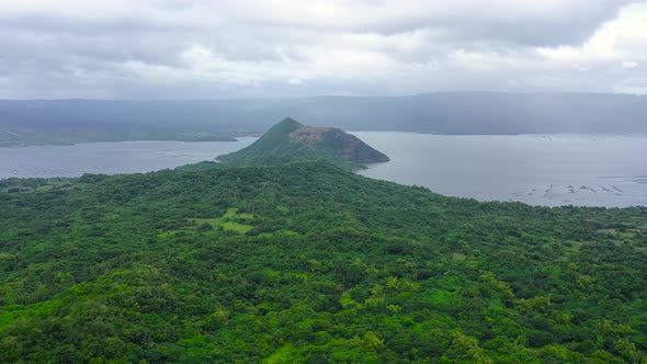 Lake Crater at Taal Volcano. Philippines.