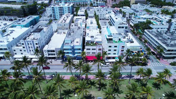 Coast city of Miami Beach Florida United States. Tropical scenery.