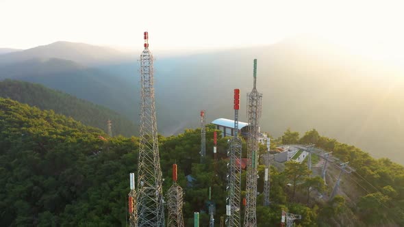 Communication Towers with Antennas in Mountains