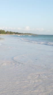 Vertical Video of the Ocean Near the Coast of Zanzibar Tanzania