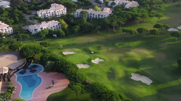 Aerial View of Unique Luxury Real Estate Surrounded with Beautiful Nature