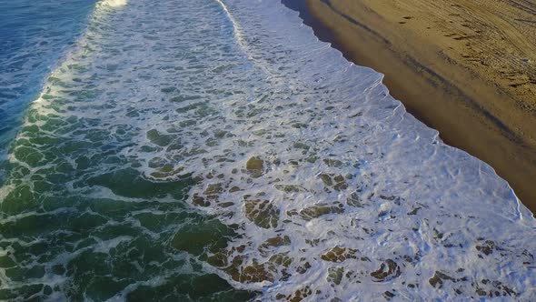 Aerial drone uav view of the beach and ocean.