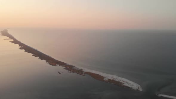 Abstract View of Sea and Horizon During Sunset