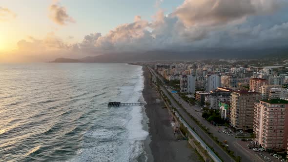 Mahmutlar Aerial view 4 K Turkey Alanya