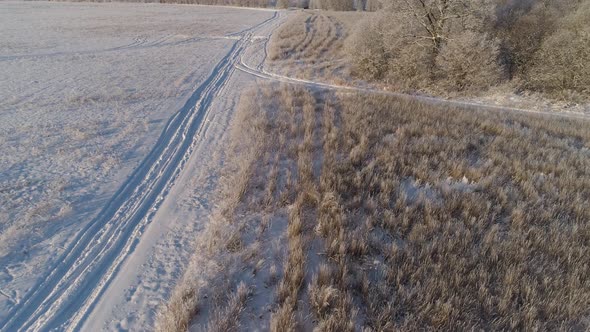 Winter Landscape in Countryside