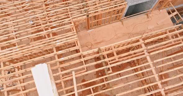 Framing Beam of New House Under Construction Home Framing