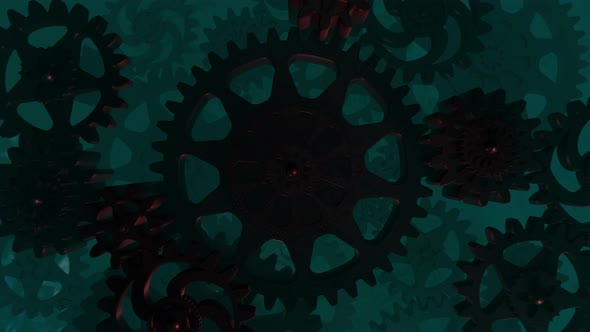 The rotation of gears, the business concept of teamwork