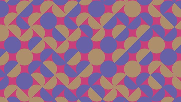 Geometric tiles in abstract animated pattern. Multicolor dynamic mosaic