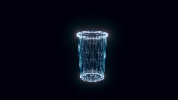Plastic Cup Hologram Rotating 4k