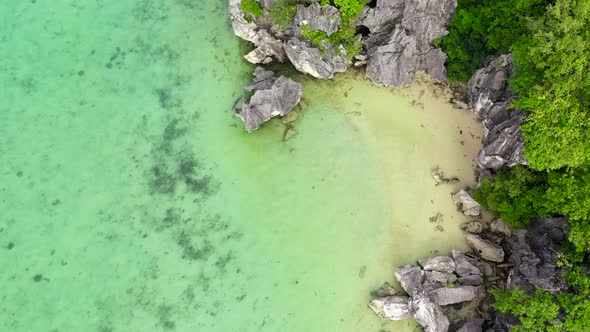 Nature Landscape Sandy Tropical Beach with Crystal Clear Sea