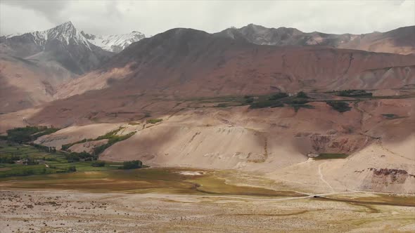 View of the Pamir, Afghanistan and Panj River Along the Wakhan Corridor.