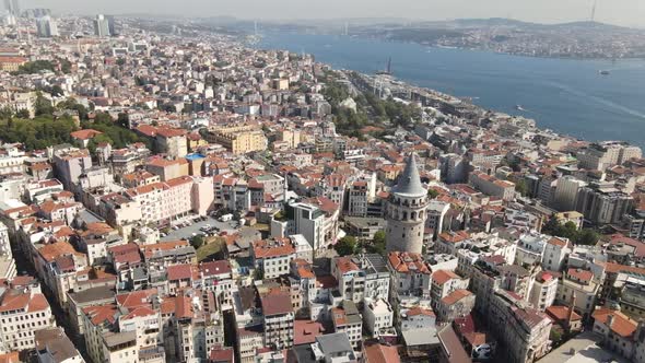 Aerial View Galata Tower Istanbul