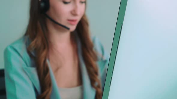 Business People Wearing Headset Working in Office