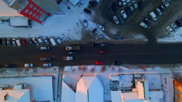 Top Down Aerial Overhead Perspective of Street