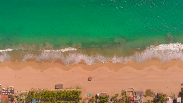 4k Drone over the beach in Acapulco Mexico.