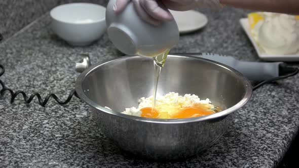 Adding Yolk Ingredient To Bowl