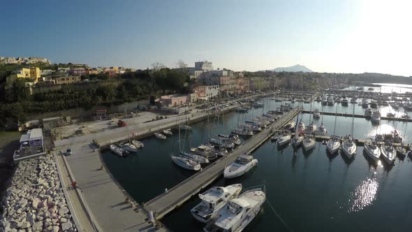 Top View of Many Boats Moored at Marina Grande on Procida Island Luxury Hobby