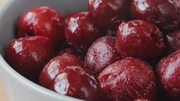 Close Up of Cherries in Bowl