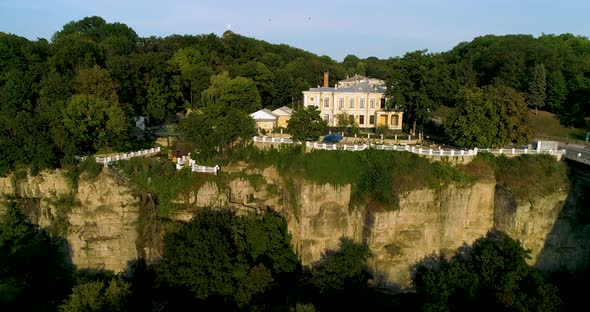 Aerial View of Canyon and Bridge in the Kamenec-Podolskiy