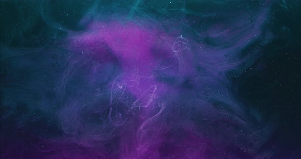 Color Fluid Mix Smoke Cloud Motion Purple Blue Ink
