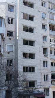 Vertical Video of a Destroyed Building in Borodyanka Ukraine