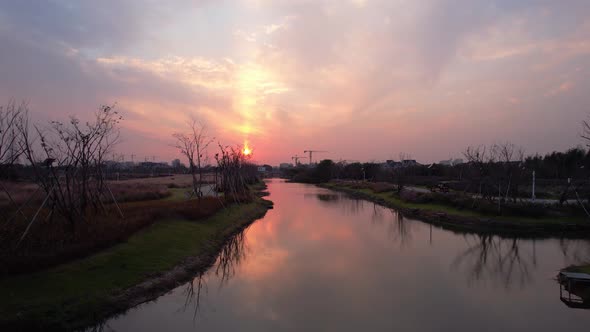 Sunset in the park