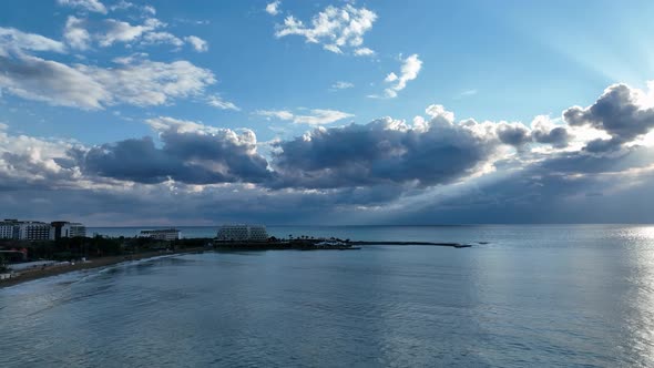 Cloudy Blue Sunset at Sea Turkey Alanya 4 K