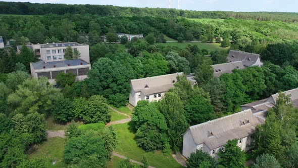 Aerial view of suburban houses. Aerial drone view of suburb area