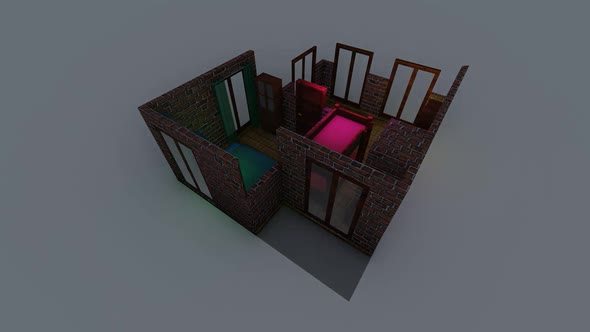 Isometric bedroom