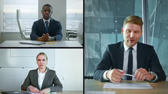 Young business people communicating by videoconference in the office