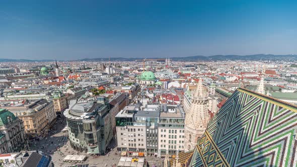 Panoramic Aerial View of Vienna Austria From South Tower of St